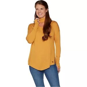 Peace Love World Banded Neck Sweater with Affirmation Small NWOT